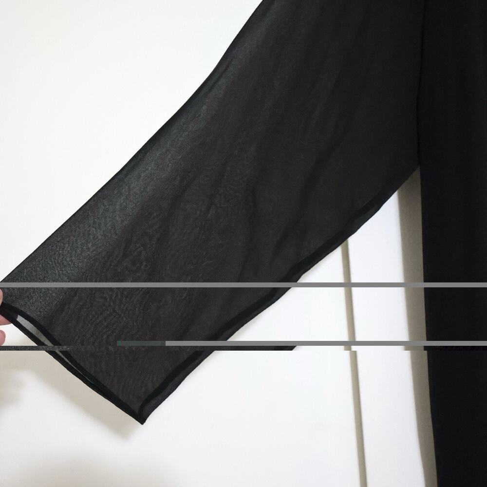 NWT Eileen Fisher Woman Silk Black Duster 2X Whimsigoth Formal Cocktail - Picture 2 of 9